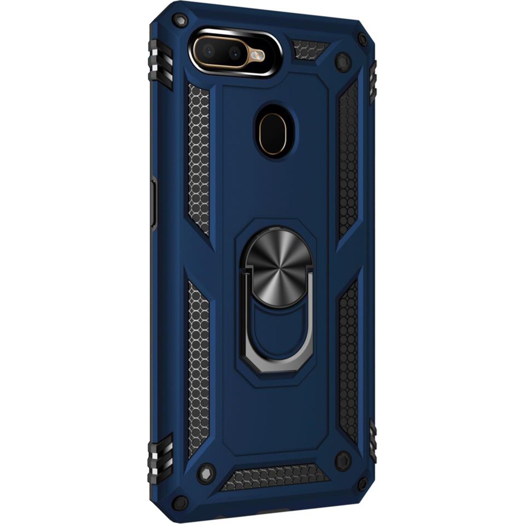 Microsonic Oppo F9 / F9 Pro Kılıf Military Ring Holder Lacivert Cep Telefonu Kılıfı Fiyatı