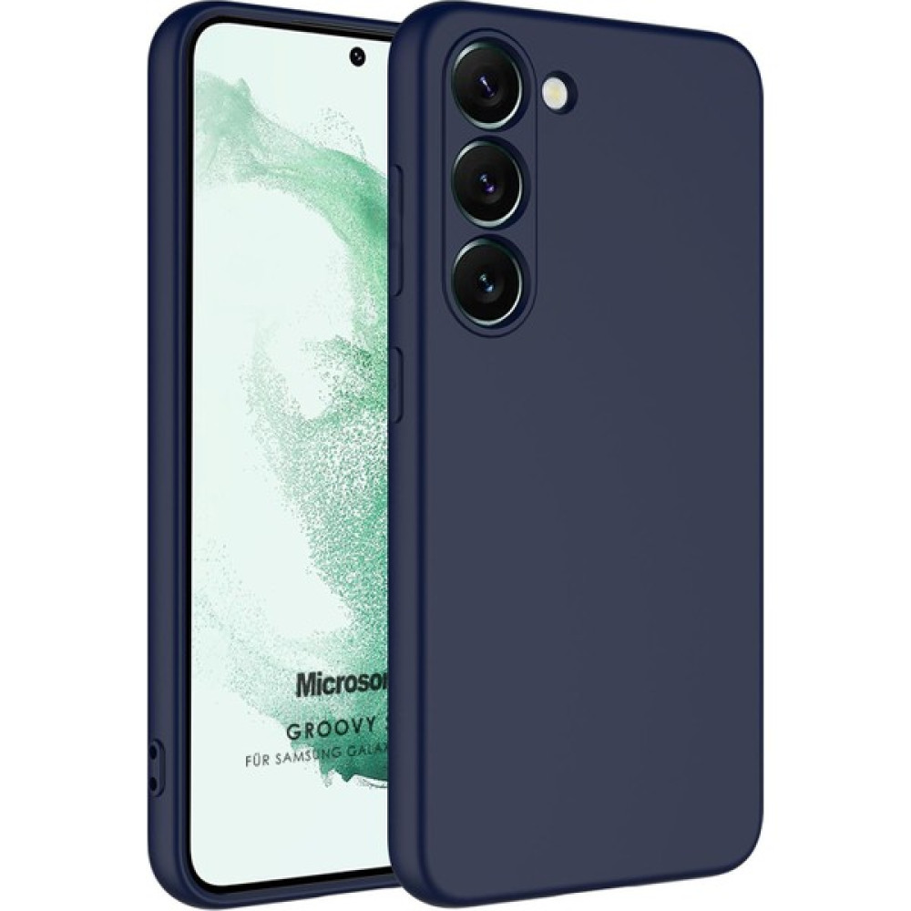 Microsonic S23 Kılıf Groovy Soft Lacivert - Galaxy S23 Cep Telefonu Kılıfı Fiyatı