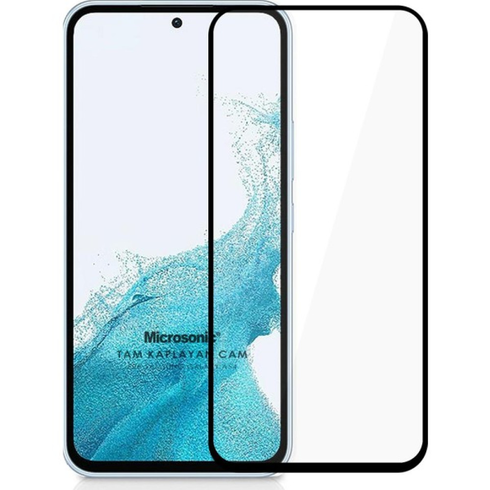 Microsonic Samsung Galaxy A54 Tam Kaplayan Temperli Cam Ekran Koruyucu Siyah Cep Telefonu Ekran Koruyucusu Fiyatı