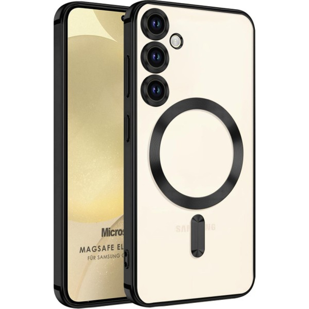 Microsonic Samsung Galaxy S24 Plus Kılıf Magsafe Luxury Electroplate Siyah Cep Telefonu Kılıfı Fiyatı