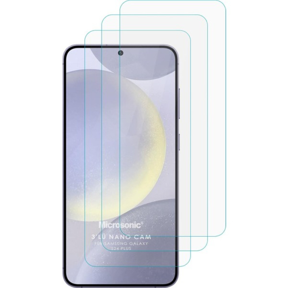 Microsonic Samsung Galaxy S24 Plus Screen Protector Nano Glass Cam Ekran Koruyucu (3`lü Paket) - Şeffaf Cep Telefonu Ekran Koruyucusu Fiyatı
