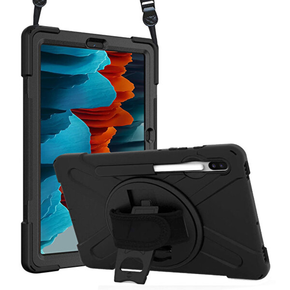 Microsonic Samsung Galaxy Tab S7 Plus T970 Kılıf Heavy Defender Siyah Tablet Kılıfı Fiyatı
