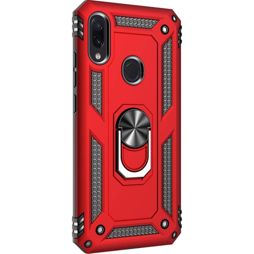 Microsonic Xiaomi Redmi Note 7 Pro Kılıf Military Ring Holder Kırmızı Kırmızı Cep Telefonu Kılıfı Fiyatı