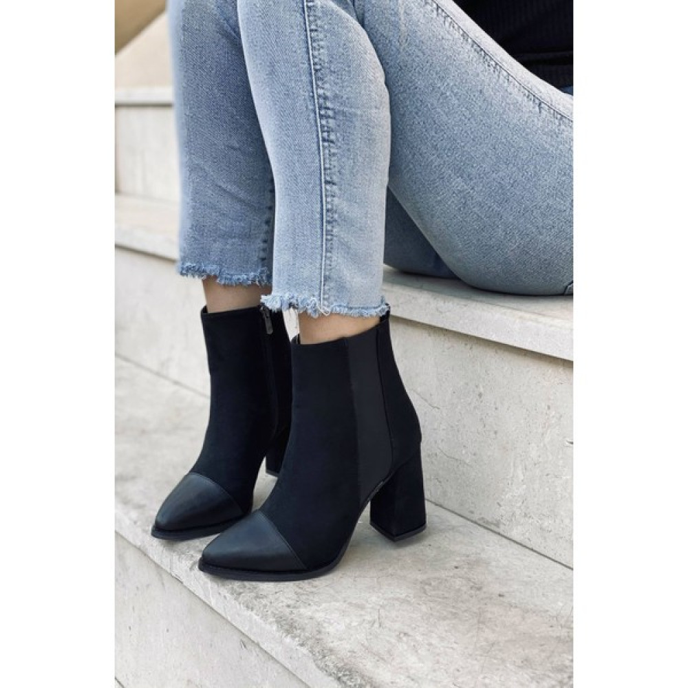 Mida Shoes 527 Siyah Süet Fermuarlı Kadın Bot Kadın Botları Fiyatı