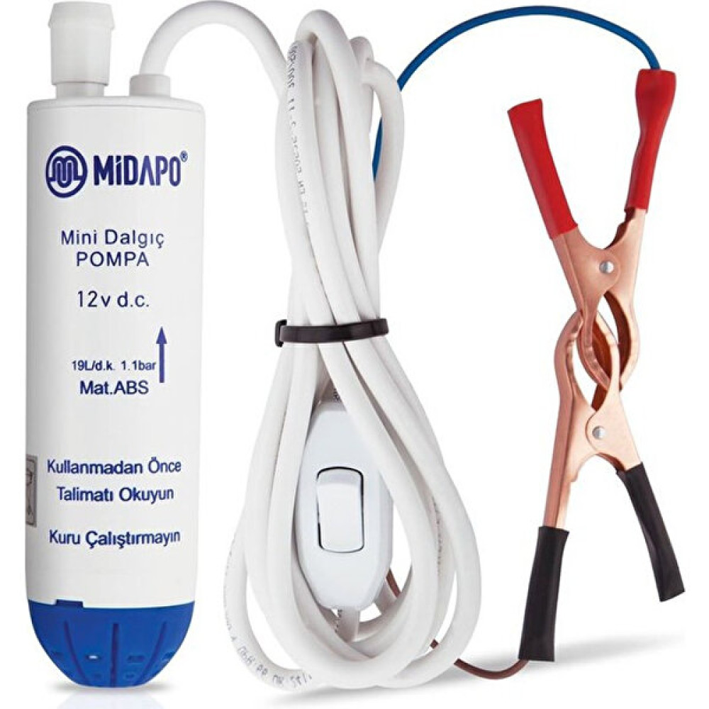 Midapo 12 Volt 1/4" Mini Dalgıç Pompa(Mazot,Su Yada Süt Pompası) Su Motoru Fiyatı