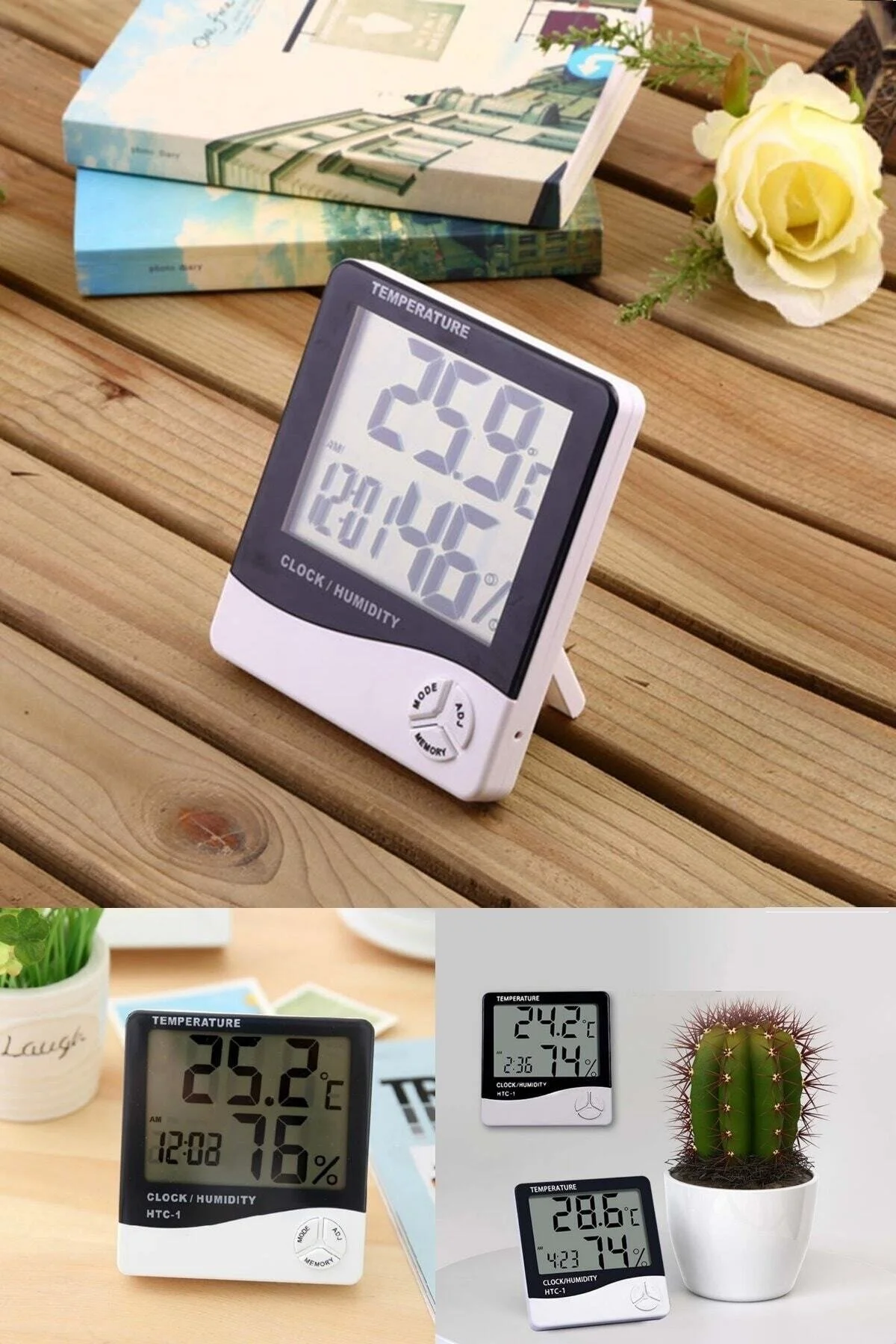 Midday Çok Fonksiyonlu Lcd Dijital Ekranlı Duvar Ve Masaya Uygun Standlı Nem Saat Derece Özellik Termostat" Termometre & Higrometre Fiyatı