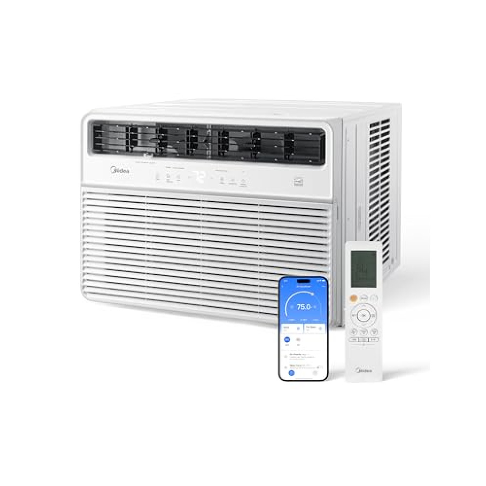 Midea MAW24S2VWT-A 24K 24,000 BTU Smart Inverter Window Air Conditioner with APP, Alexa Control, Cools up to 15,00 Sq. Ft, Quiet Operation, Energy Saving, Remote & Easy Installation Kit, White