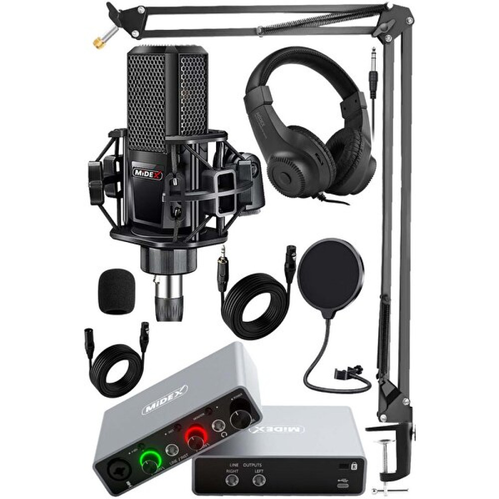 Midex Central-GR Pack-1 Stüdyo Kayıt Ekipmanları Glx-700Gr Ses Kartı Mx-2020 Stüdyo Mikrofon Stüdyo ve Sahne Ekipmanları Fiyatı
