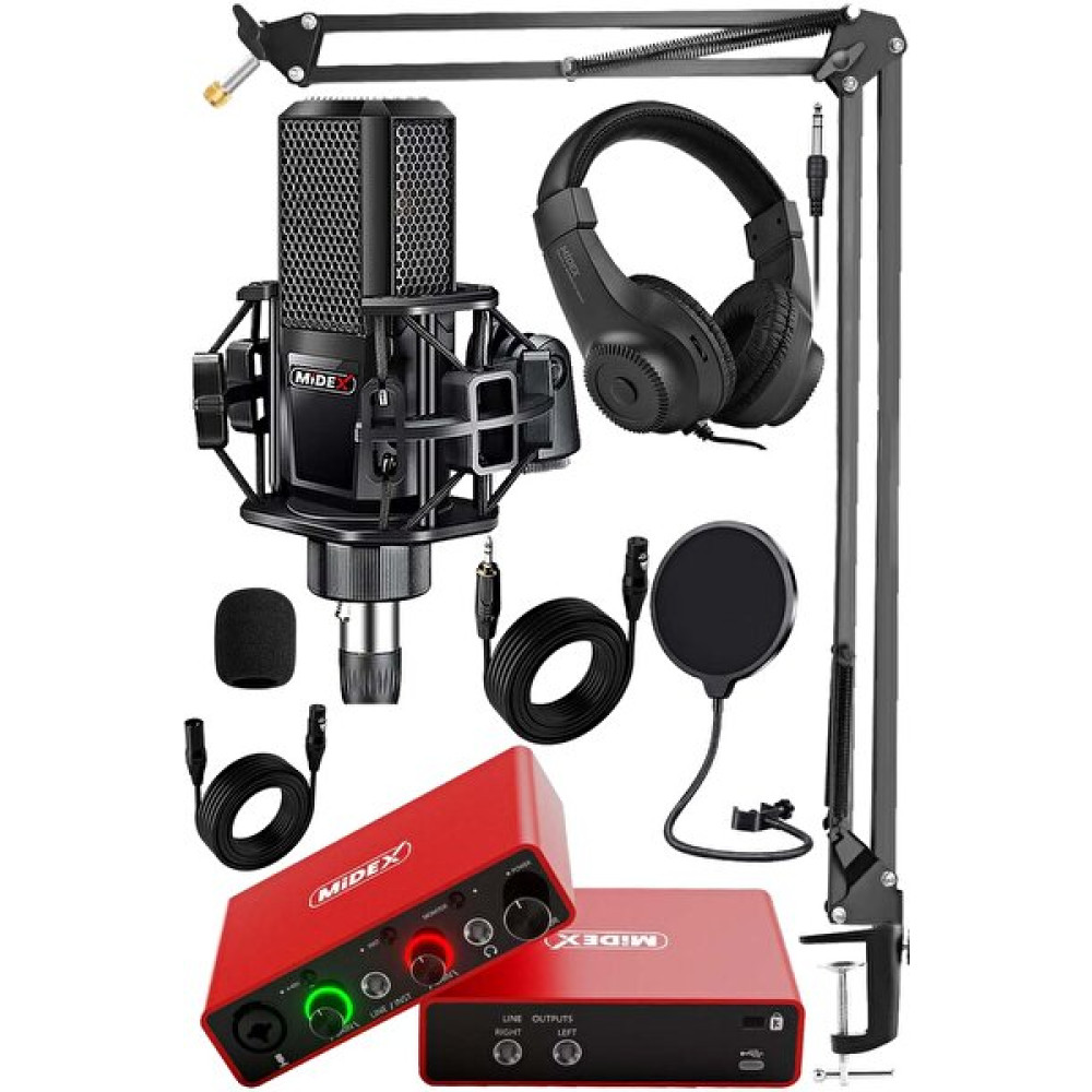 Midex Central-RD Pack-1 Stüdyo Kayıt Ekipmanları Glx-700Rd Ses Kartı Mx-2020 Stüdyo Mikrofon Stüdyo ve Sahne Ekipmanları Fiyatı
