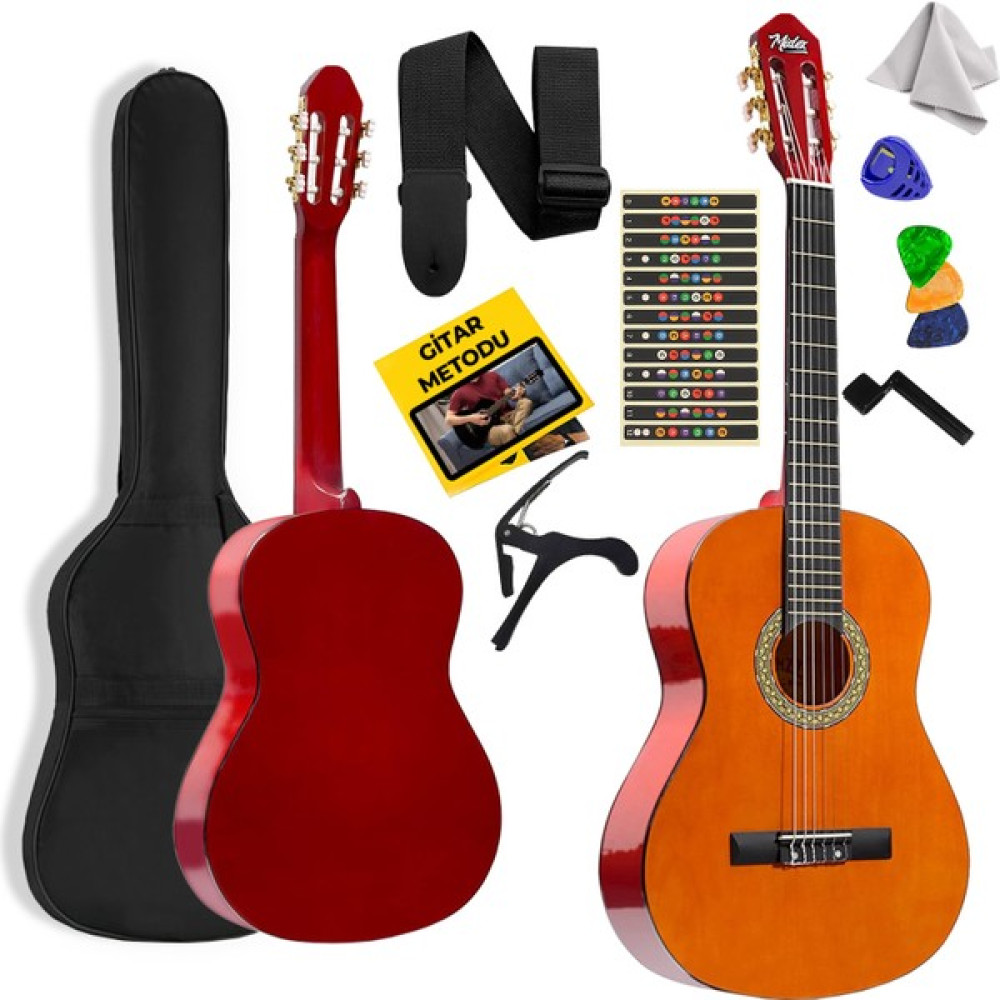 Midex CG-36YL Kaliteli 36 Inç 3/4 Juniur Çocuk Gitarı 8-12 Yaş Arası (Çanta Askı Pena Metod) - Sarı Klasik Gitarlar Fiyatı