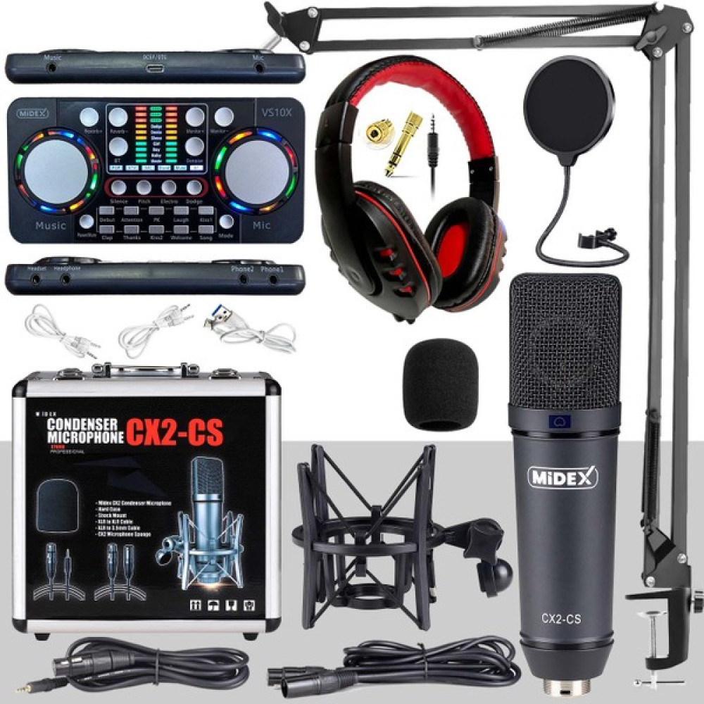 Midex CX2 Persuasive Paket-6 Stüdyo Mikrofon Ses Kartı Kulaklık Stand (Kayıt ve Canlı Yayın) Stüdyo ve Sahne Ekipmanları Fiyatı