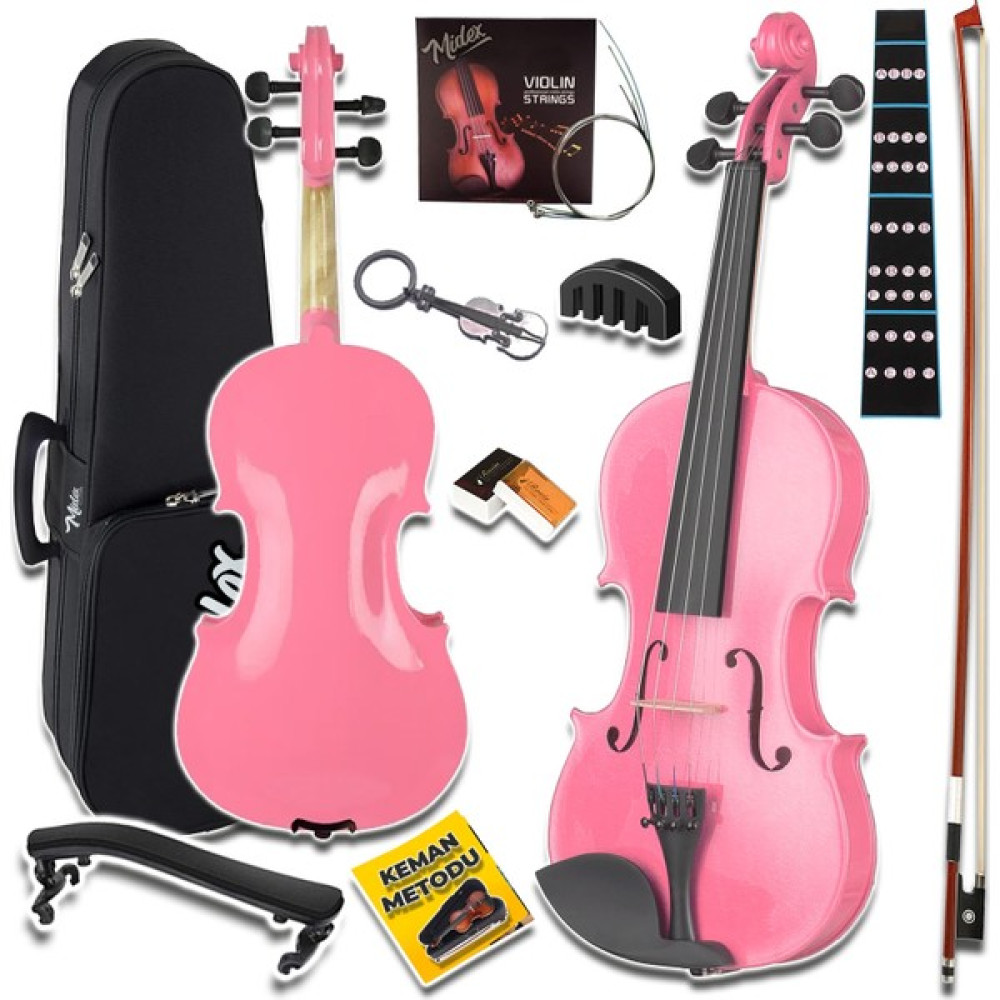 Midex HGA34PİNK-TYS Pembe 3/4 Çocuk Kemanı Full Set (10-13 Yaş İçin)  Kemanlar Fiyatı