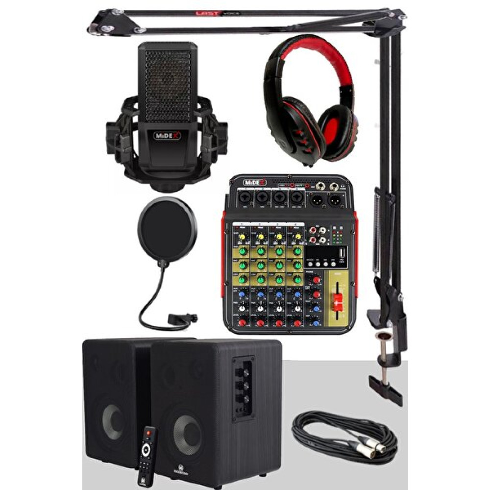 Midex Impressive Paket-2 Stüdyo Ekipmanları Kayıt Seti (Monitör Mikrofon Mikser Kulaklık) Stüdyo ve Sahne Ekipmanları Fiyatı