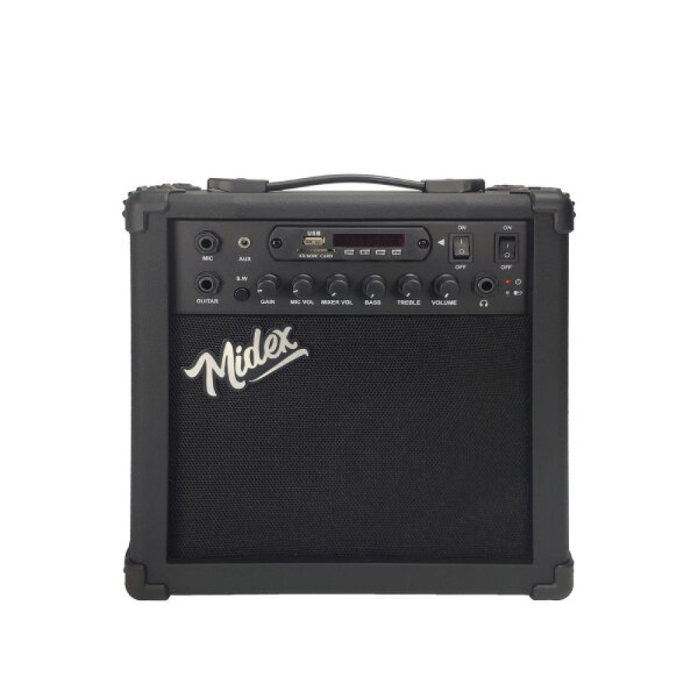 Midex Mga-25Bk 25 W USB Bluetooth Şarjlı 2 Girişli Elektro Gitar Amfisi Stüdyo ve Sahne Ekipmanları Fiyatı