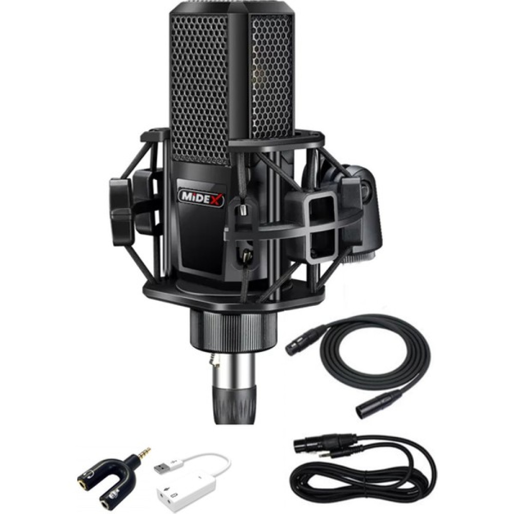 Midex MX-2020 Condenser Stüdyo Ses Kayıt Mikrofonu - Paket-1 - Siyah Müzik Aletleri Fiyatı