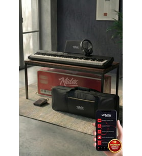 Midex PLX-80BK-H Taşınabilir Katlanır Dijital Piyano Tuş Hassasiyetli 88 Tuş BT (Sustain Kulaklık Çanta Metod) Dijital Piyanolar Fiyatı