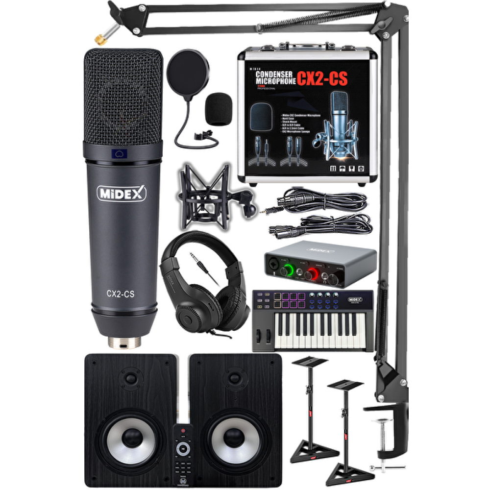 Midex Private Paket-7 Stüdyo Ekipmanları Seti (Monitör-Mikrofon-Ses Kartı-Kulaklık ve Midi Klavye) Stüdyo ve Sahne Ekipmanları Fiyatı