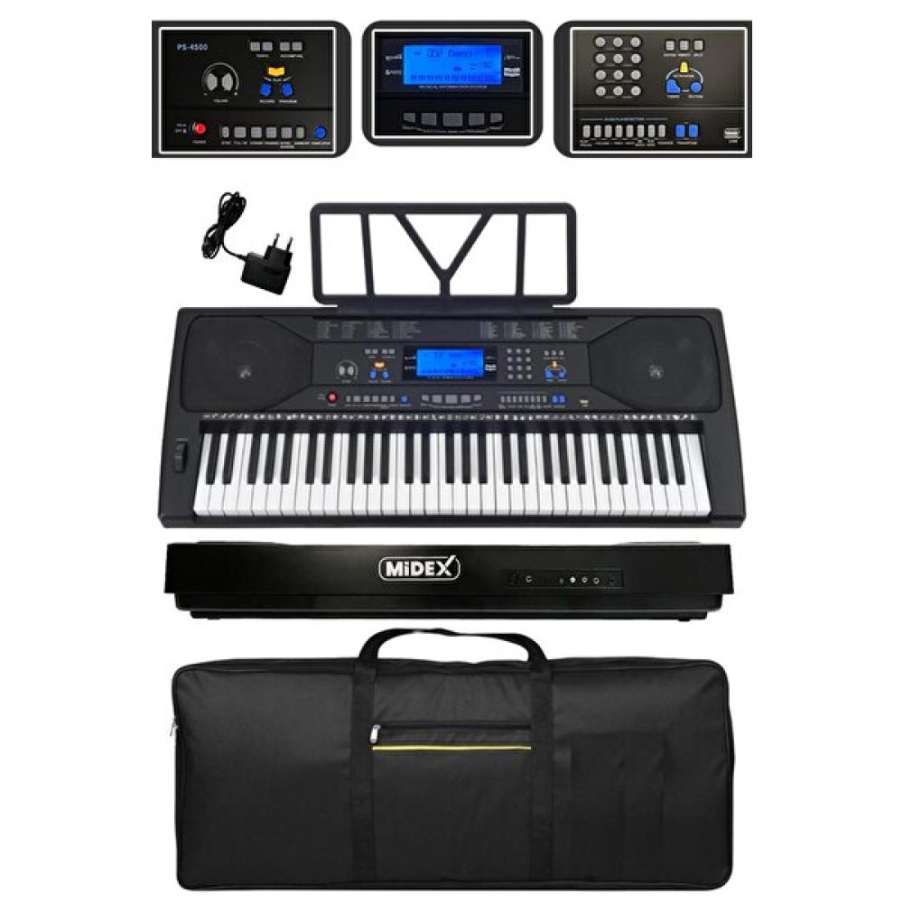 Midex Ps-4500 Tuş Hassasiyetli LCD Ekran USB Mp3 61 Tuşlu Org Tuşlu Çalgılar Fiyatı