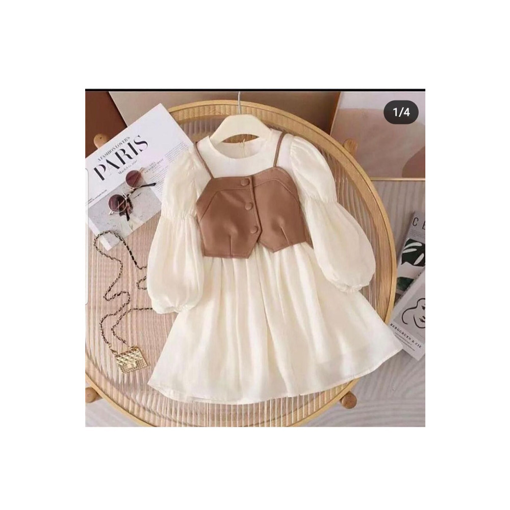 MiDi kids PRETTY BABY BUTİK Kız çocuk şifon elbise deri bolero takım 9-10 Yaş Beden Elbise Fiyatı