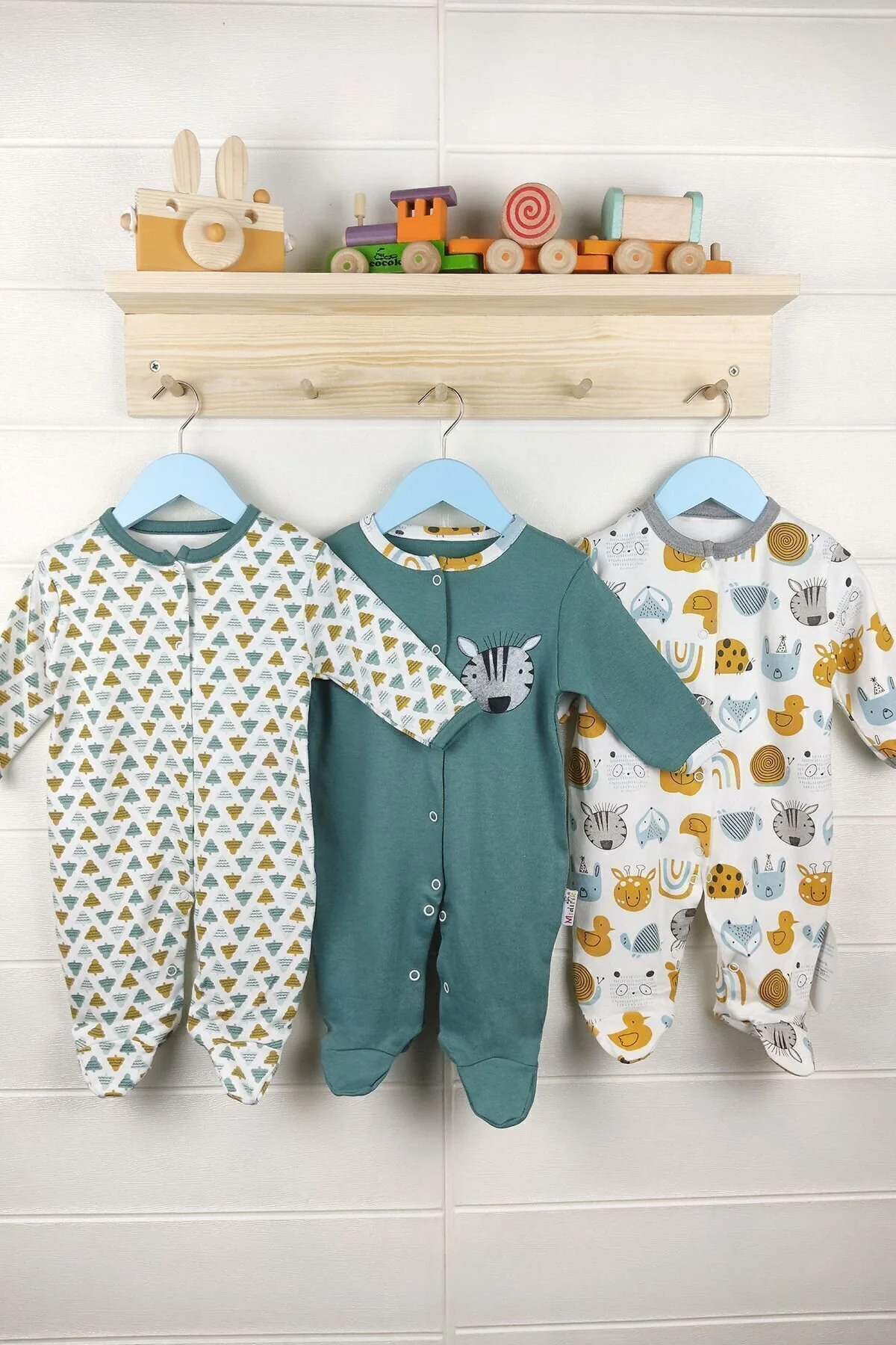 Mıdırık Desenli Unisex 3 Lü Bebek Tulum Seti 3-6 AY Beden" Kadın Giyim Fiyatı