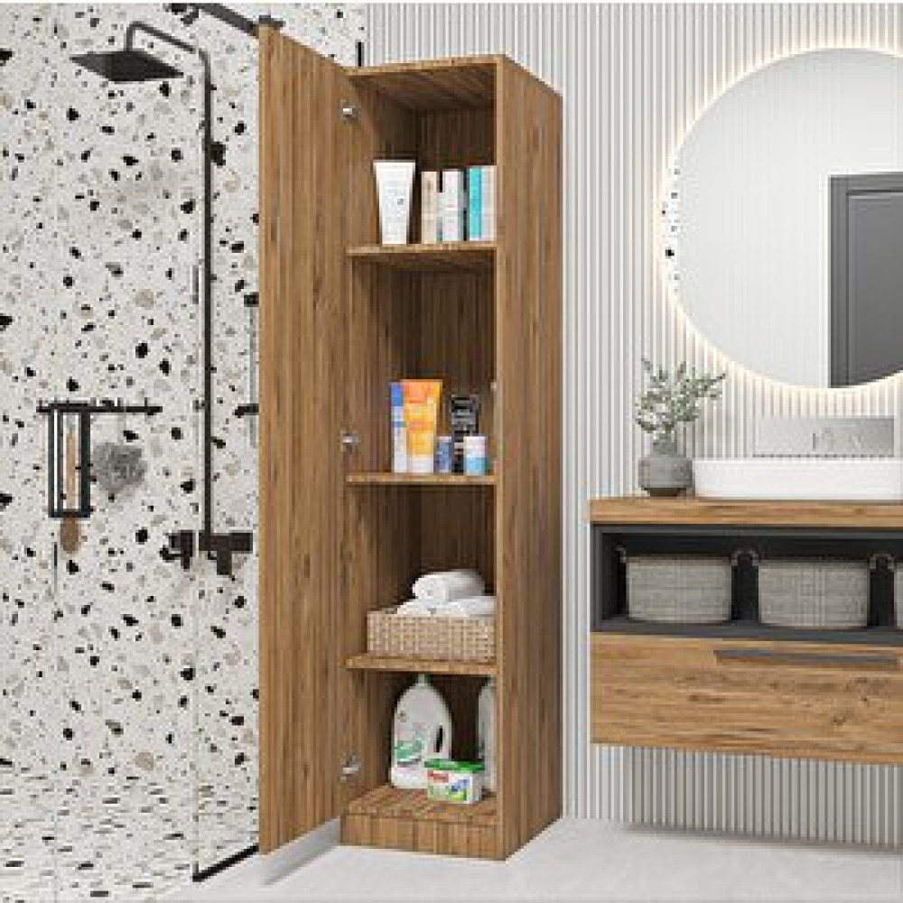 Midoser Atlantik Çam Tek Kapaklı 4 Raflı Çok Amaçlı Mutfak Kiler Ve Banyo Dolabı Gardrop & Dolap Fiyatı