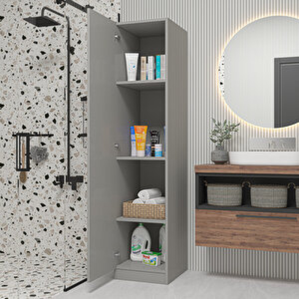 Midoser Tek Kapaklı 4 Raflı Çok Amaçlı Mutfak Kiler Ve Banyo Dolabı Luna Renk Gardrop & Dolap Fiyatı