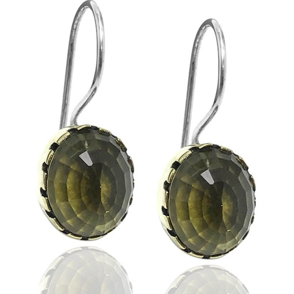 Midyat Nurtaş Gümüş Zeberced (Peridot)Taşlı Zirkon Süsleme Otantik Gümüş Küpe Gümüş Küpe Fiyatı