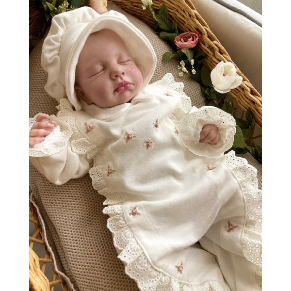 Miel Baby Çok Çiçekli Yenidoğan Tulum ve Düz Şapkası Bebek Hastane Çıkışı Fiyatı