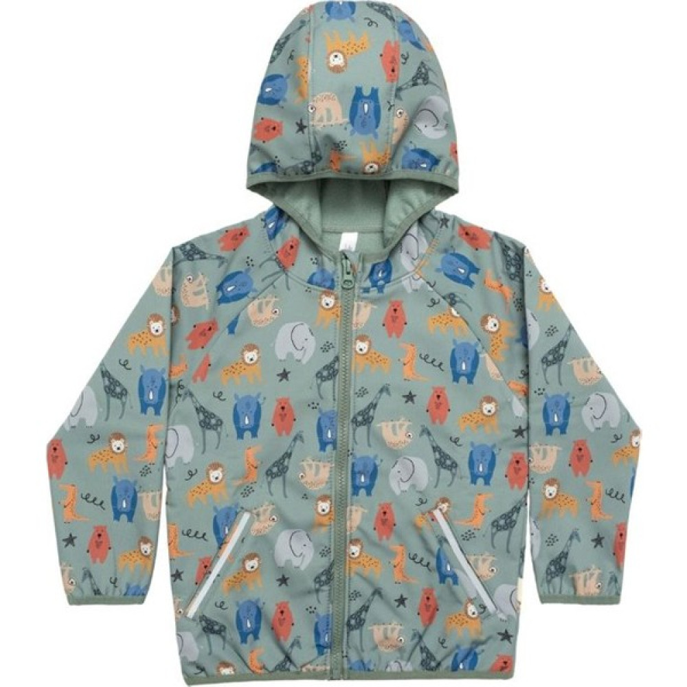 Miela Kids Su Tutmaz Softshell Desenli Ceket - Mint Jungle Erkek Çocuk Yağmurluk Fiyatı
