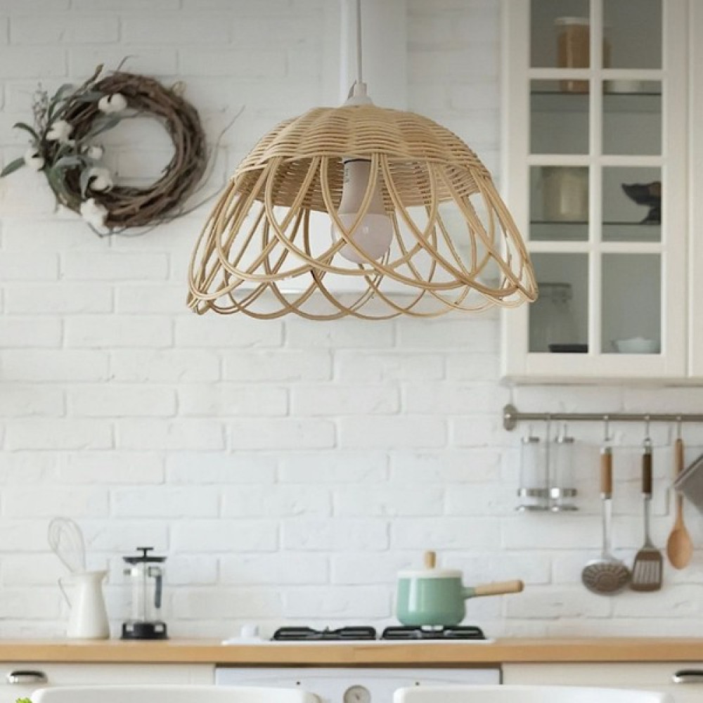 Mien Home Rattan Bambu Hasır Sarkıt Avize - Ekru - 1'li Avize Fiyatı