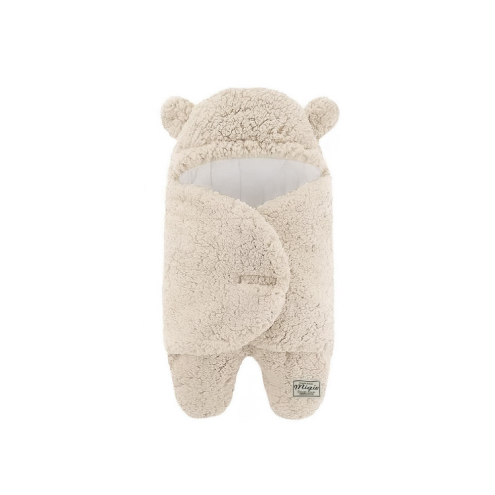 migie 0-4 Ay Bebek Dış Kundak Uyku Tulumu Kıvırcık Wellsoft Peluş Bej Bebek Battaniyesi Fiyatı