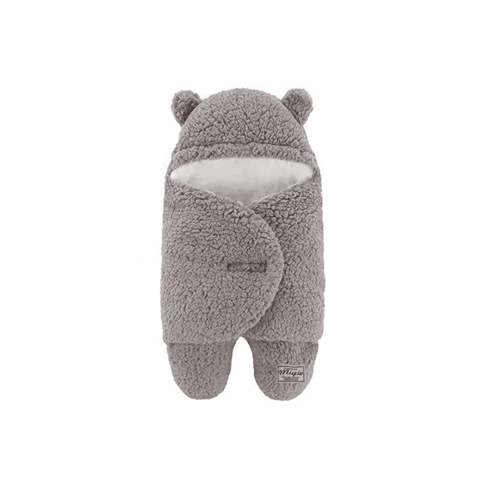 migie 0-4 Ay Bebek Dış Kundak Uyku Tulumu Kıvırcık Wellsoft Peluş Gri Bebek Battaniyesi Fiyatı