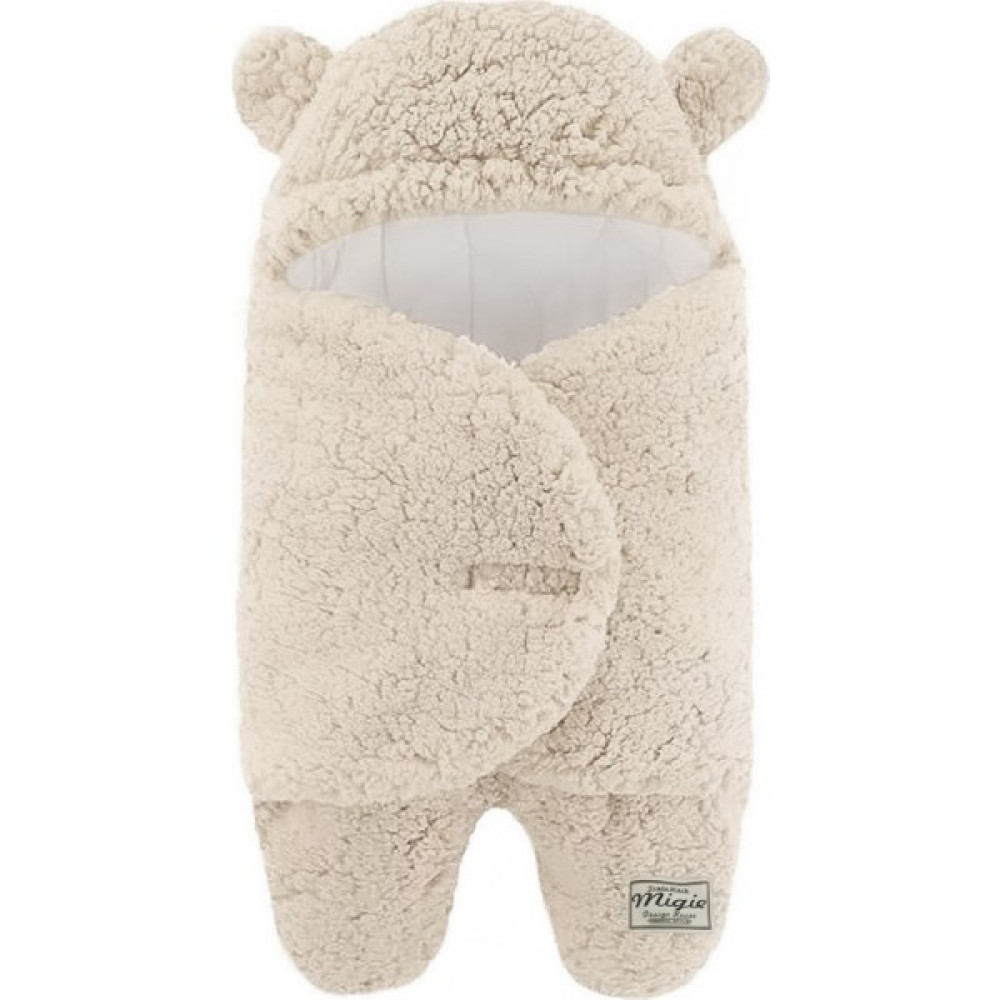 Migie Bebek Dış Kundak Uyku Tulumu Battaniye Kıvırcık Peluş Bej Bebek Tulumu Fiyatı