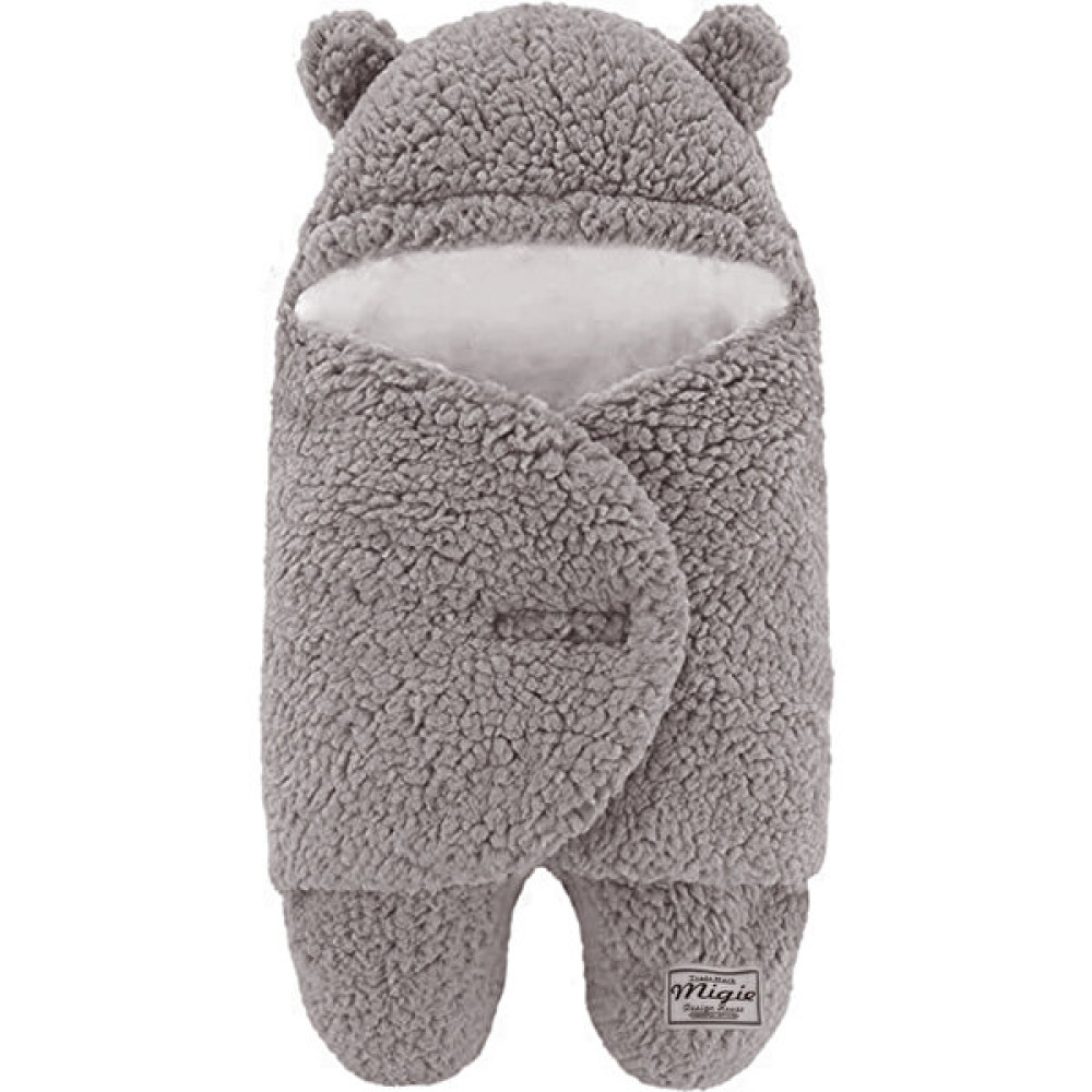 Migie Bebek Dış Kundak Uyku Tulumu Battaniye Kıvırcık Peluş Gri Bebek Kundağı Fiyatı
