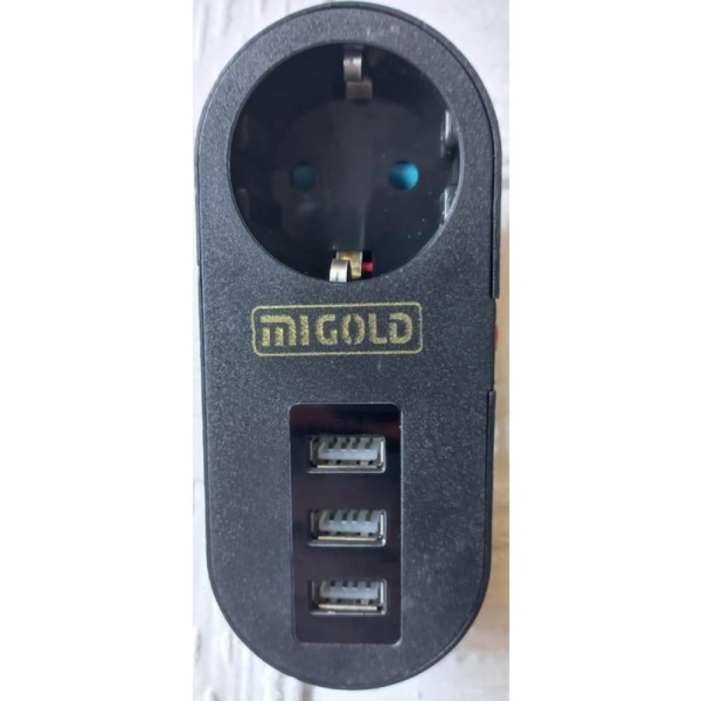 Mıgold Termal Akım Korumalı USB Çıkışlı Tekli Priz - Siyah Prizler Fiyatı