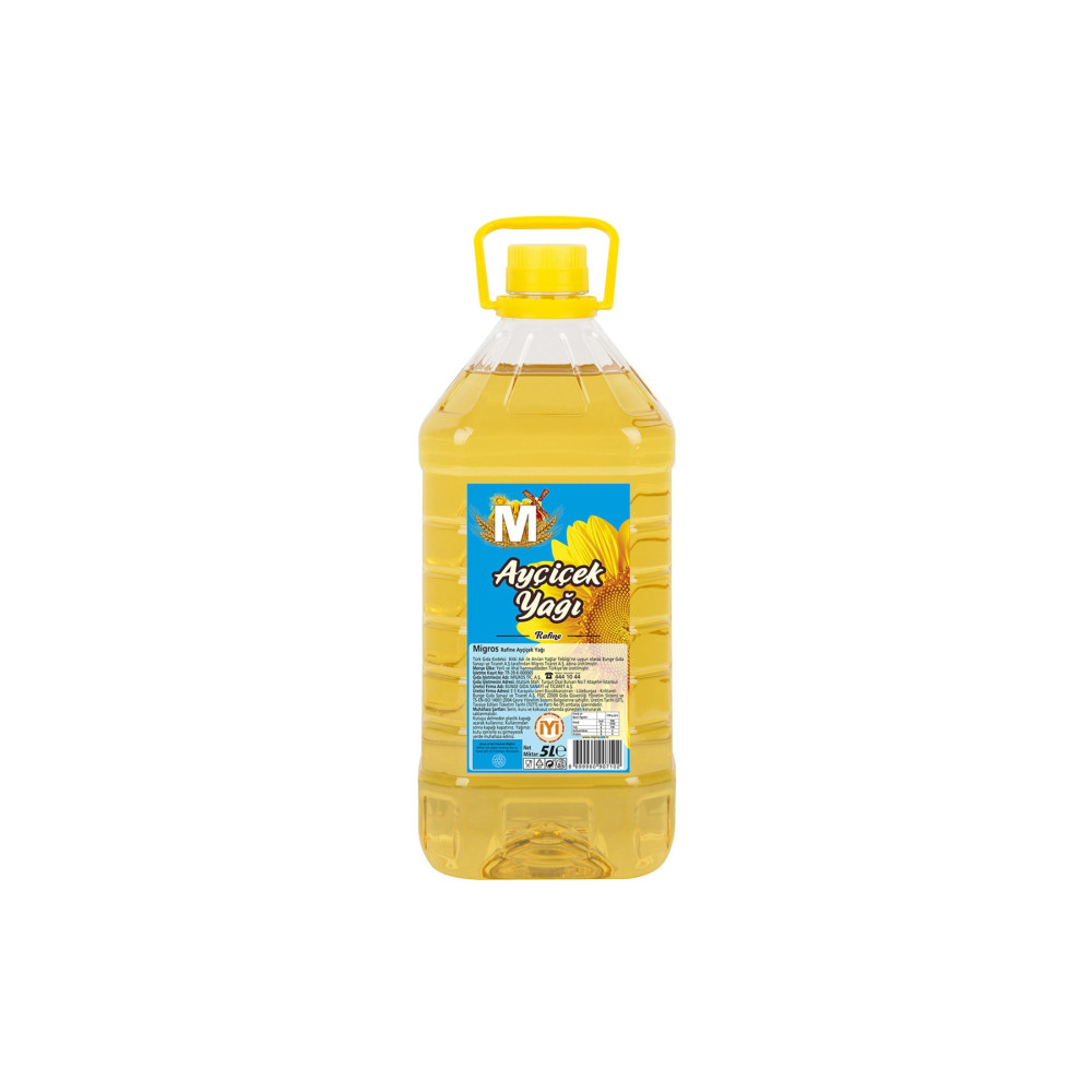 Migros Ayçiçek Yağı 5 L Köşeli Pet Sıvı Yağ ve Zeytinyağı Fiyatı