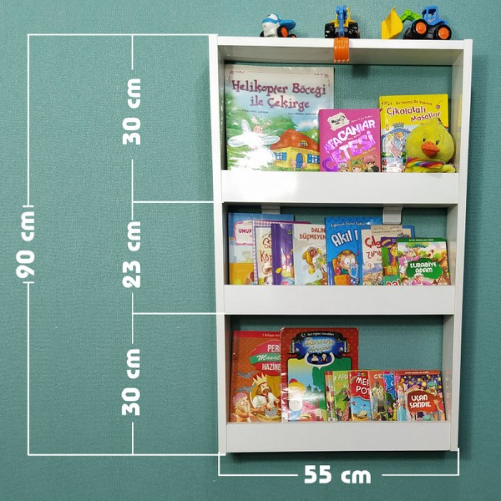 Mihenk Inci Montessori Kitaplık Çocuk Odası Kitaplığı 3 Raflı Mdf Kitaplık - Duvar Rafı & CD / DVD Rafı Fiyatı