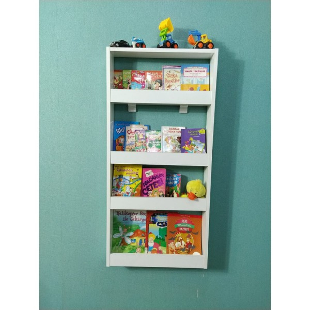 Mihenk Inci Montessori Kitaplık Çocuk Odası Kitaplığı 4 Raflı Mdf Kitaplık - Duvar Rafı & CD / DVD Rafı Fiyatı