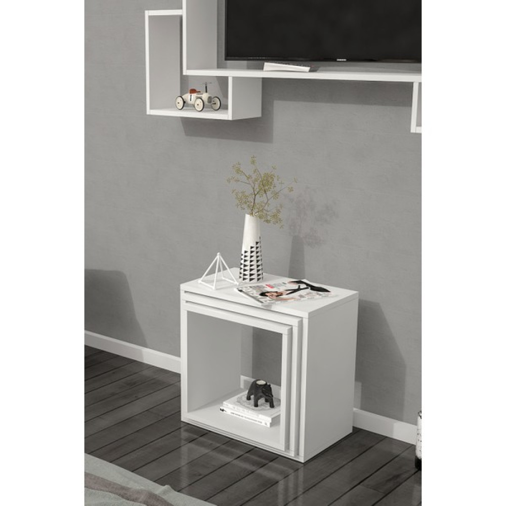 Mihra Home 3'lü Zigon Sehpa Beyaz Zigon Sehpa Fiyatı