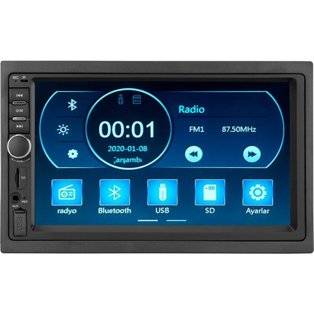 Mikado MC-X200D 7 Tft Usb-Sd-Bluetooth Geri Vites Kameralı Double Dın 4*50W Multimedia Ekran Oto Teyp - Siyah Oto Elektroniği Fiyatı