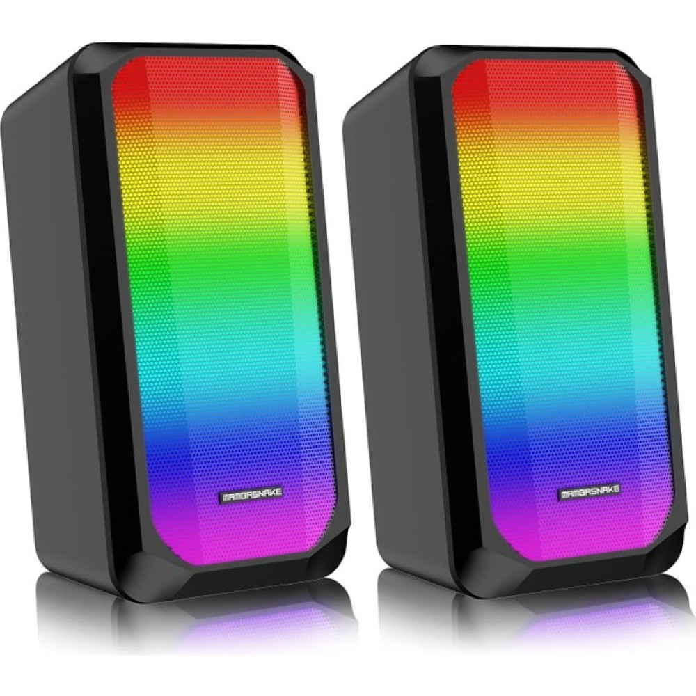 Mikado MD-356 Büyük Boy 1+1 10W Rgb Ledli Siyah USB Multimedia Oyuncu Speaker Hoparlör Bilgisayar Speaker Fiyatı