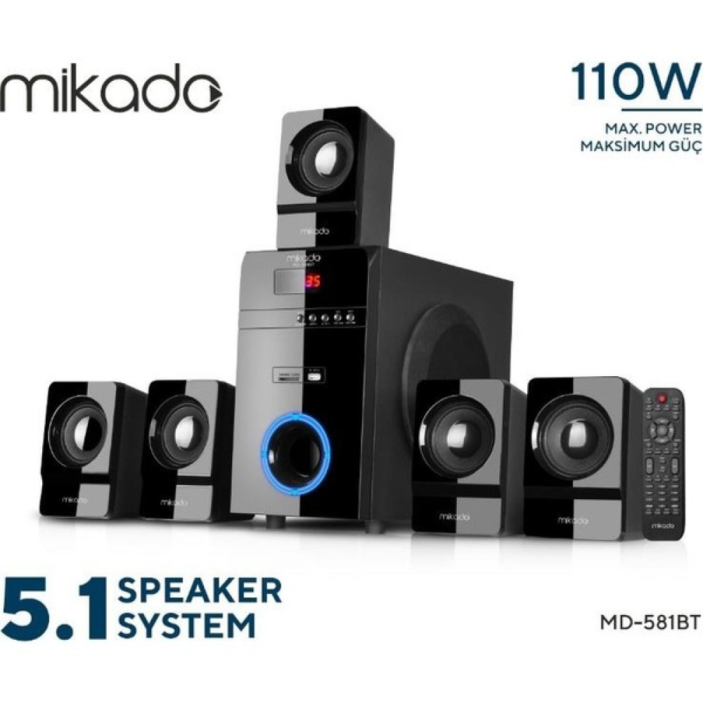 Mikado MD-581BT 5+1 Usb+Sd+Fm Destekli Multimedia Bluetooth Speaker Bilgisayar Speaker Fiyatı