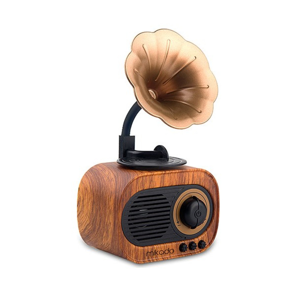 Mikado S19 Ahşap USB+Aux+TF Kart+Bluetooth Retro Gramofon Müzik Kutusu Bluetooth Hoparlör Fiyatı