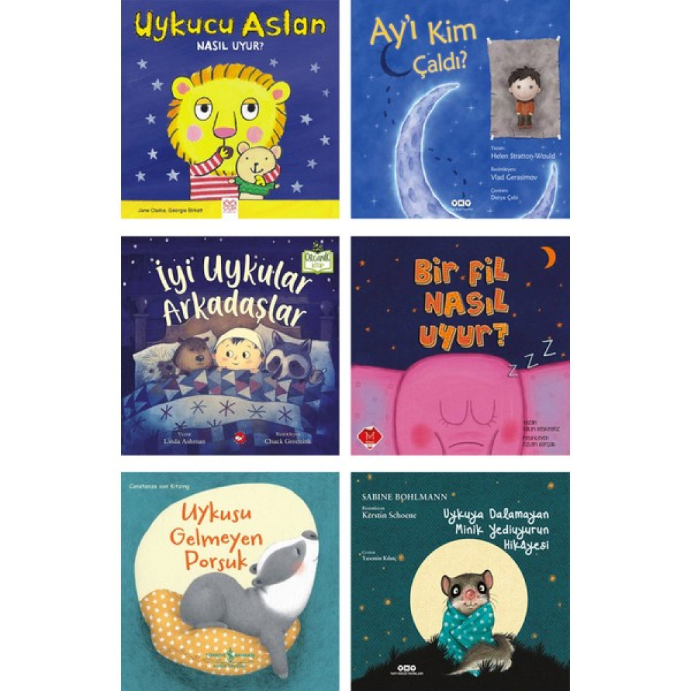 Mikado Yayınları – Uykucu Aslan + Ay’ı Kim Çaldı + Iyi Uykular Arkadaşlar + Bir Fil Nasıl Uyur? + Uykusu Gelmeyen Porsuk + Uykuya Dalamayan Minik Y... Okul Öncesi Eğitici & Öğretici Kitaplar Fiyatı