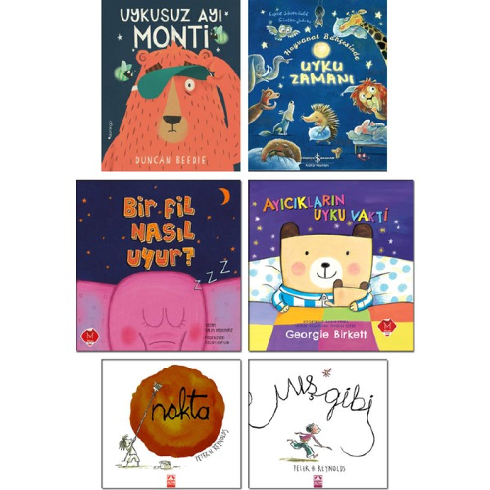 Mikado Yayınları - Uykusuz Ayı Monti + Hayvanat Bahçesinde Uyku Zamanı + Bir Fil Nasıl Uyur? + Ayıcıkların Uyku Vakti + Nokta / Peter Reynolds + Mı... Çocuk Masal Fiyatı