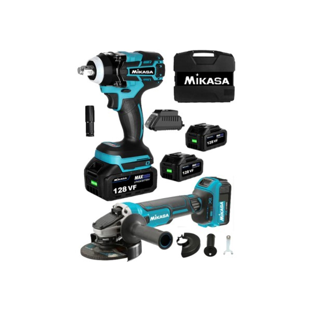 Mikasa Japan Technology Kömürsüz Motor 128 Vf 10 Ah Şarjlı Somun Bijon Sıkma ve Taşlama Makinesi 2'li Set Somun Sıkma Makinesi Fiyatı
