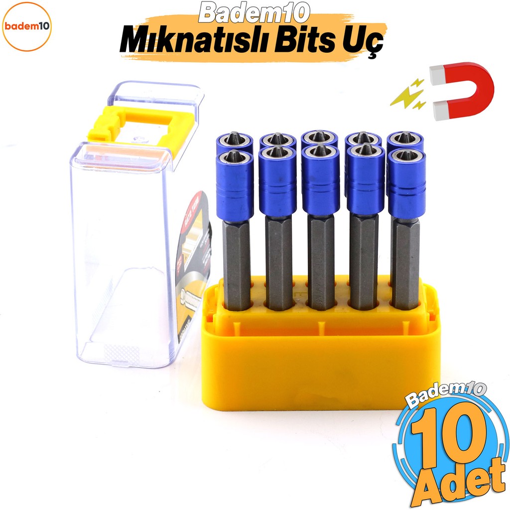 Mıknatıslı Bits Uç 10 Adet Ph2 65 mm Renkli Vida Tutucu Sökme Yıldız Matkap Vidalama Ucu S2 Çeliği Matkaplar Fiyatı