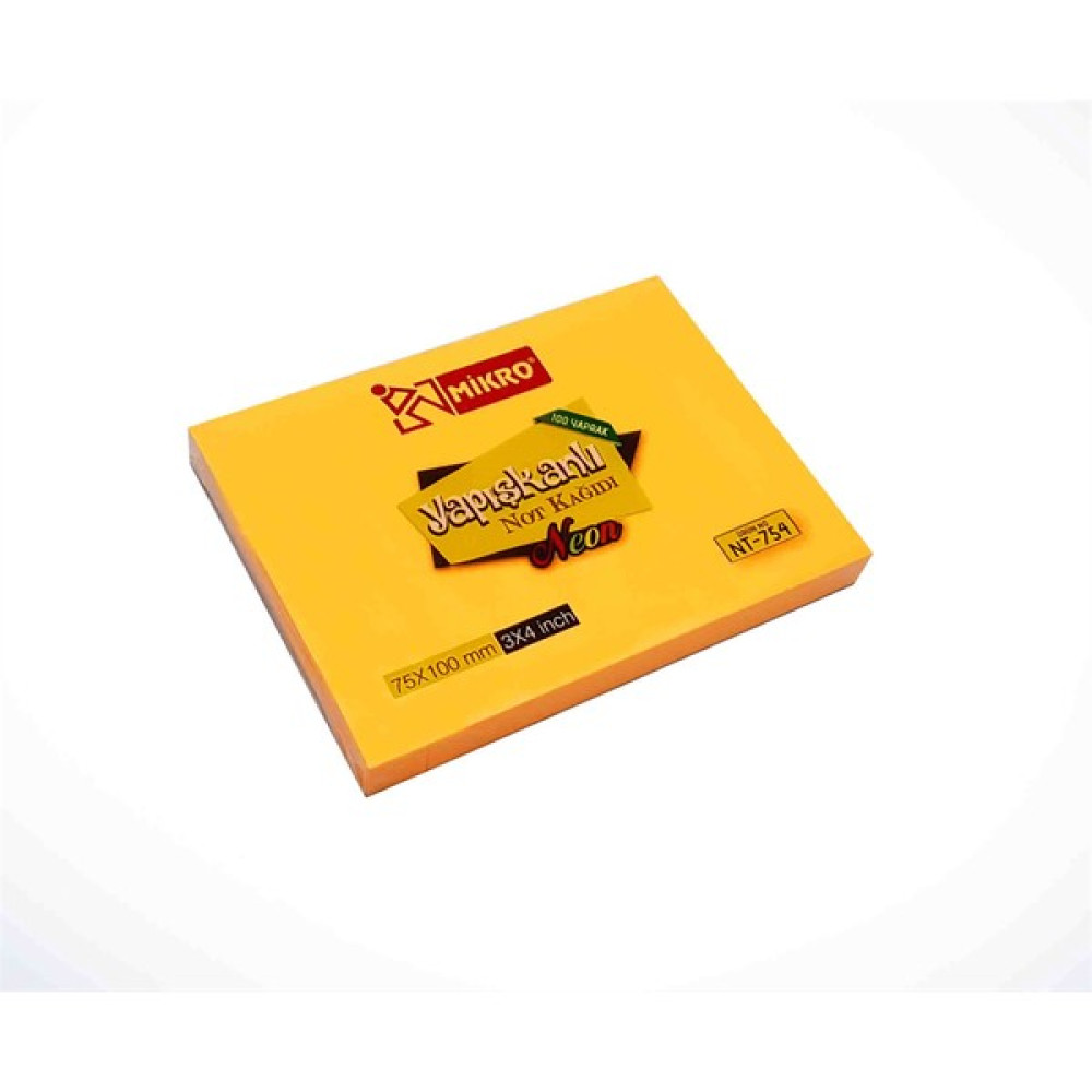 Mikro 100YP. Yapışkanlı Not KAĞIDI(75X100) NT-754 - Turuncu Oto Boyaları Fiyatı