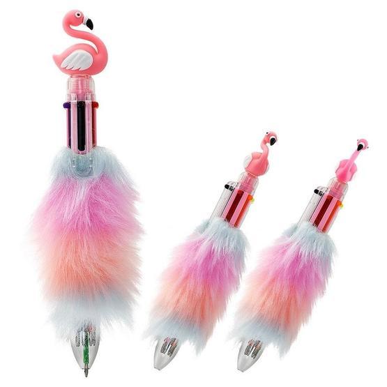 Mikro 5314B Flamingo 6 Renk Peluşlu Fonksiyonlu Tükenmez Kalem