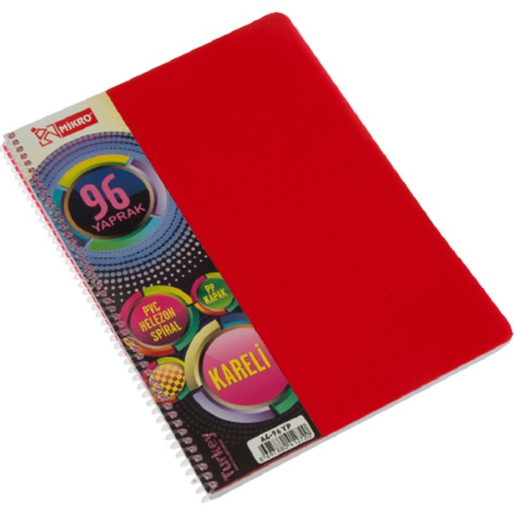 Mikro A4 Pp Kapak Defter 96 Yp Kareli Defter Fiyatı